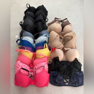 20 Victoria's Secret Vibrant Lace and Solid Bra Set